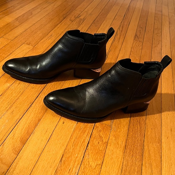 Alexander Wang Black Ankle Boots with Silver Accent - Picture 3 of 8